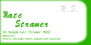 mate stramer business card