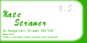 mate stramer business card